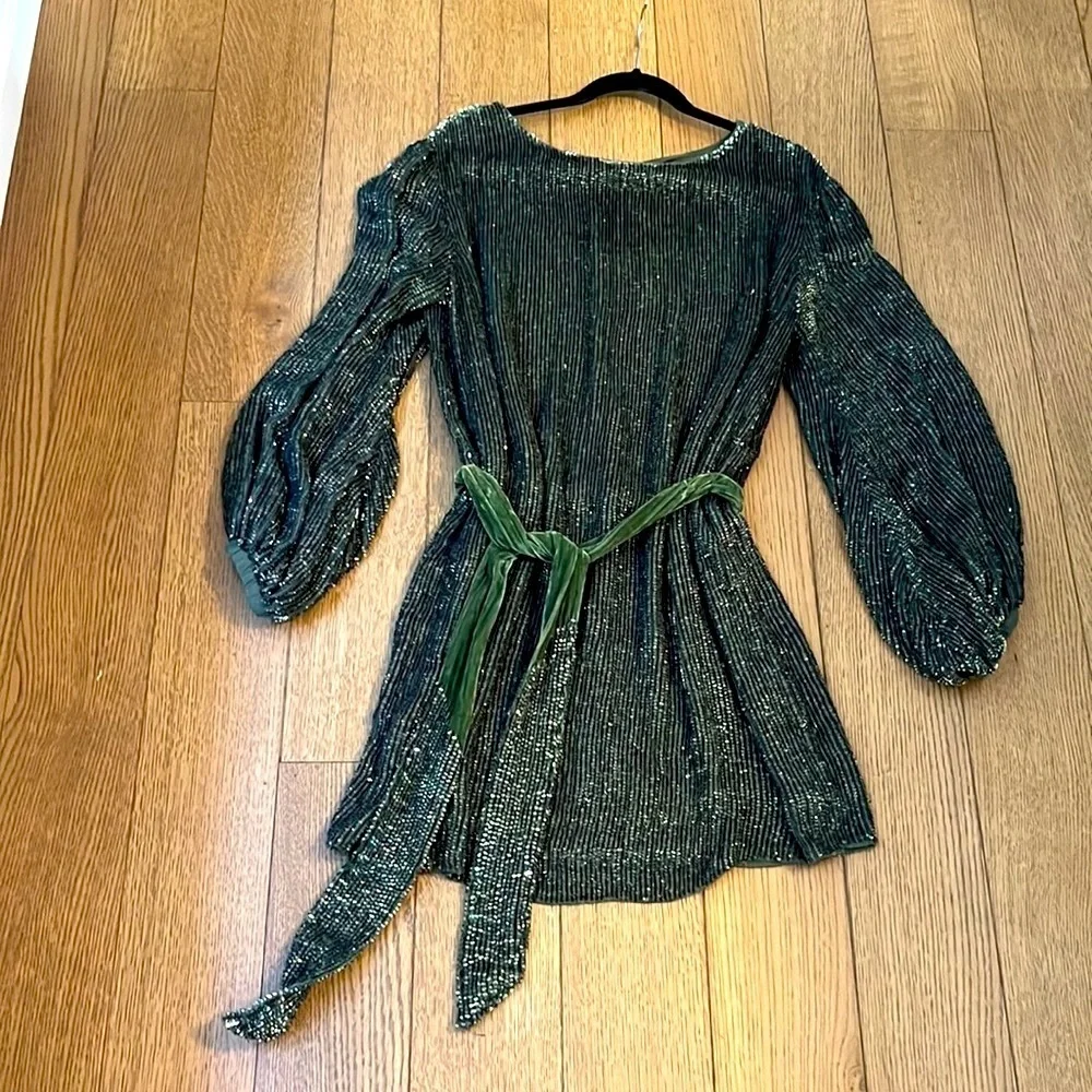 Retrofete Grace Green Sequin Dress Size XS